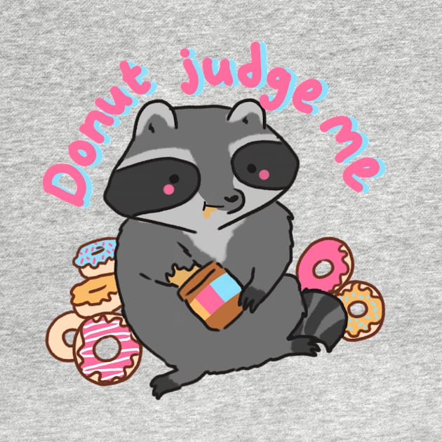 Donut judge me raccoon by Mayarart